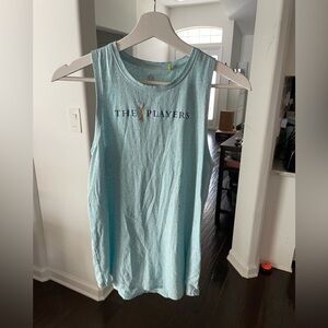 Gently used, small, aqua, sleeveless, PGA TOUR PLAYERS Championship tank top